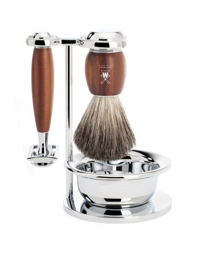 Muehle Vivo - Бритвенный набор Слива Натуральный барсучий ворс Т-образная бритва Чаша