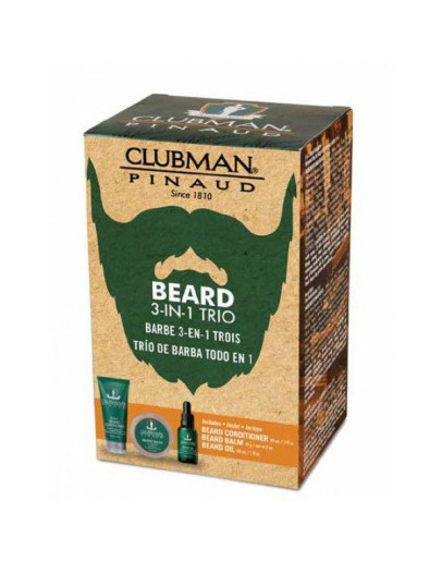 Clubman Beard 3 in 1 Trio - Подарочный набор для ухода за бородой