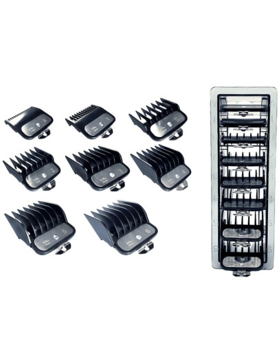 GB Professional Clipper Guides Comb - Набор Premium насадок GB 8 шт с подставкой