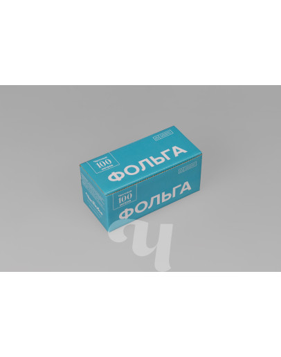 Фольга 16 мкм в коробке, 12 см х 100 м, серебро, 1 шт/упк