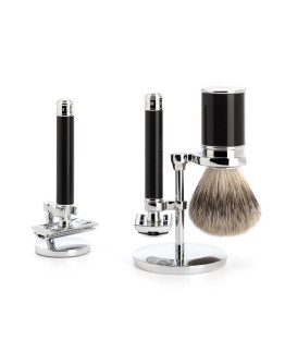 Muehle Traditional R 101 - Т-образная бритва Черная смола Оpen comb