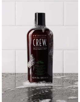 American Crew Tea Tree 3 in 1 - Шампунь кондиционер и гель для душа 3 в 1 250 мл