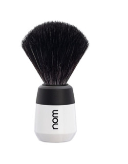 Nom Max - Помазок для бритья Черная фибра Белый пластик