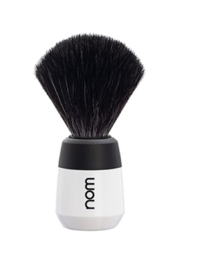 Nom Max - Помазок для бритья Черная фибра Белый пластик
