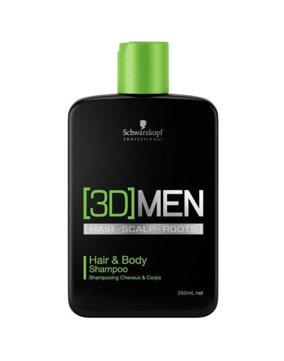 Schwarzkopf 3D Men Hair & Body Shampoo - Шампунь для волос и тела 250 мл