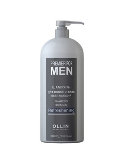 Ollin Premier for Men Hair Shampoo Refresheing - Шампунь для волос и тела Освежающий 1000 мл