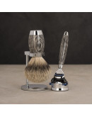 Muehle Edition - Бритвенный набор Барсучий ворс высшей категории Silvertip Бритва Fusion Мореный дуб Стерлинговое серебро