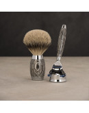 Muehle Edition - Бритвенный набор Барсучий ворс высшей категории Silvertip Бритва Fusion Мореный дуб Стерлинговое серебро