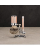 Muehle Traditional - Бритвенный набор Розовое золото Барсучий ворс высшей категории Silvertip Т-образная бритва