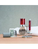 Muehle Traditional - Бритвенный набор Смола черепахового цвета Барсучий ворс высшей категории Silvertip Т-образная бритва