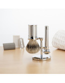 Muehle Traditional - Бритвенный набор Хром Барсучий ворс высшей категории Silvertip Т-образная бритва