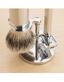 Muehle Traditional - Бритвенный набор Хром Барсучий ворс высшей категории Silvertip Т-образная бритва
