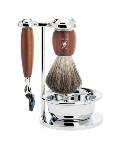 Muehle Vivo - Бритвенный набор Слива Натуральный барсучий ворс Ббритва Fusion Чаша