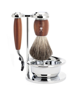 Muehle Vivo - Бритвенный набор Слива Натуральный барсучий ворс Бритва Mach3 Чаша