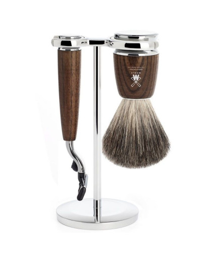 Muehle Rytmo - Бритвенный набор Ясень Натуральный барсучий ворс Бритва Mach3