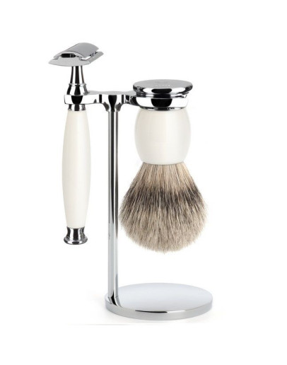 Muehle Sophist- Бритвенный набор Фарфор Барсучий ворс высшей категории Silvertip Т-образная бритва