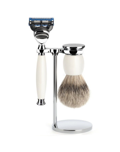 Muehle Sophist- Бритвенный набор Фарфор Барсучий ворс высшей категории Silvertip Бритва Fusion