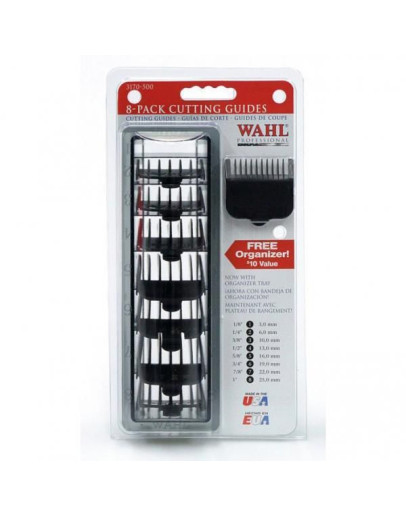 Wahl 3170-517 - Набор из 8 черных пластиковых насадок