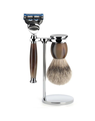 Muehle Sophist - Бритвенный набор Натуральный рог Барсучий ворс высшей категории Silvertip Бритва Fusion