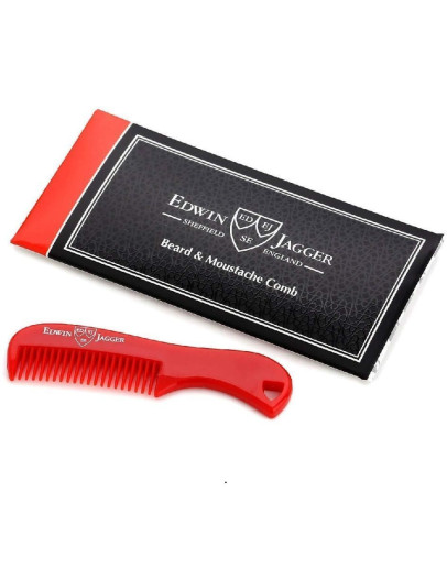 Edwin Jagger Red Beard & Moustache Comb - Расческа для бороды и усов Красная
