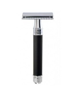 Edwin Jagger DE86RC14BL - Т-образный станок для бритья Хром Резиновое покрытие