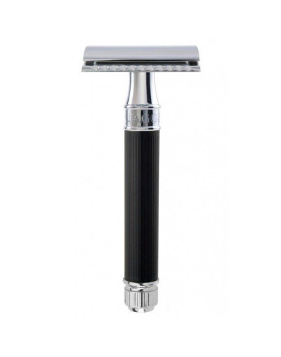 Edwin Jagger DE86RC14BL - Т-образный станок для бритья Хром Резиновое покрытие