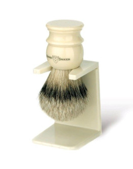 Edwin Jagger Large Ivory Silver Tip 3EJ467LDS - Помазок Слоновая кость Барсучий ворс с подставкой