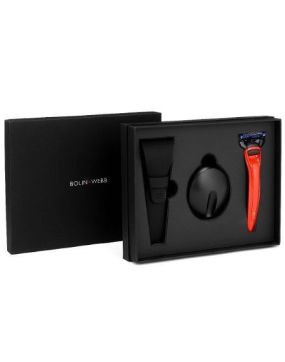 Bolin Webb X1 - Набор бритва красная, подставка черная, дорожный чехол