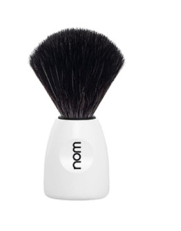 Nom Lasse - Помазок для бритья Черная фибра Белый пластик