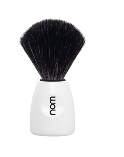 Nom Lasse - Помазок для бритья Черная фибра Белый пластик