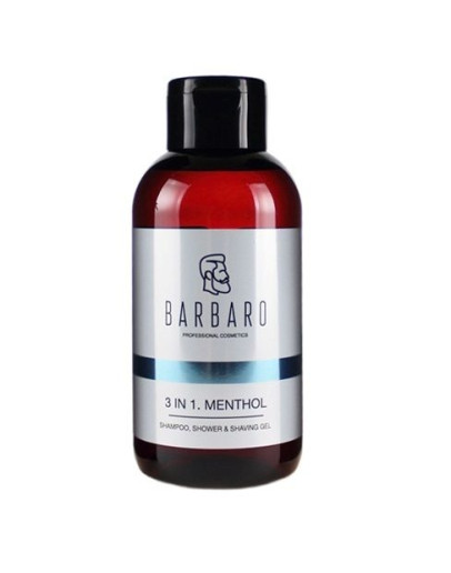 Barbaro Shampoo Shower Shawing Gel Menthol - Шампунь - гель 3 в 1 с ментолом 250 мл