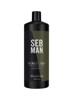 Seb Man The Multitasker Shampoo - Шампунь для ухода за волосами, бородой и телом 3 в 1 1000 мл