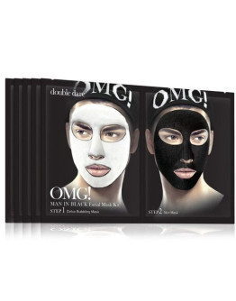 Double Dare OMG Man In Black - Двухкомпонентный комплекс мужских масок «ДЕТОКС» упаковка 5 шт