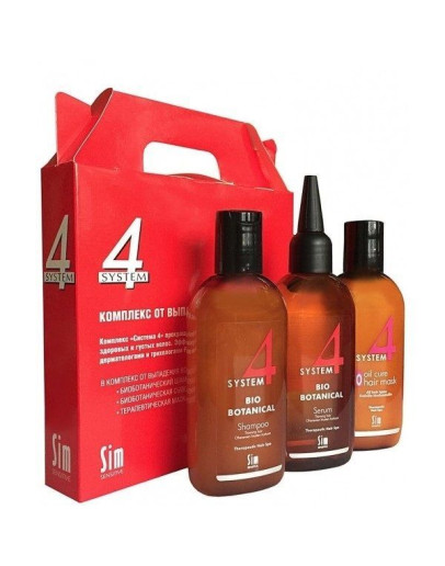 Sim Sensitive System 4 Bio Botanical - Комплекс от выпадения волос 100 мл + 100 мл + 100 мл