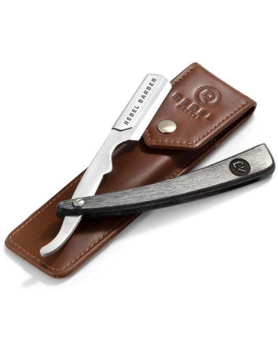 Rebel Barber Retro - Опасная бритва со сменным лезвием с кожаным чехлом