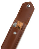 Rebel Barber Luxury - Опасная бритва со сменным лезвием с кожаным чехлом