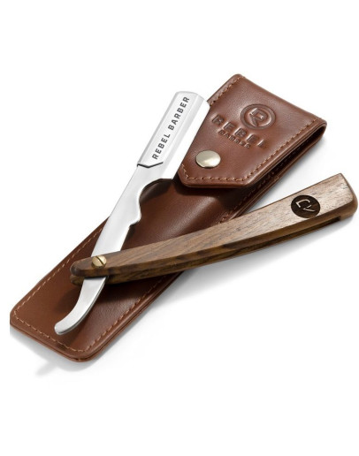 Rebel Barber Luxury - Опасная бритва со сменным лезвием с кожаным чехлом