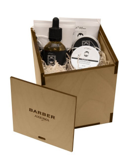 Axioma Barber - Подарочный набор в деревянной коробке Брутал - Бородач