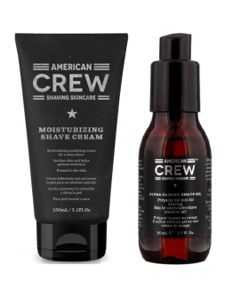 American Crew Gift - Набор для бритья состоящий из масла для бритья и крема для бритья