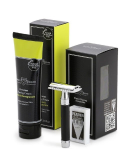 Edwin Jagger GS414SCLPT - Подарочный набор черная смола Т-образный станок