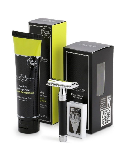 Edwin Jagger GS414SCLPT - Подарочный набор черная смола Т-образный станок