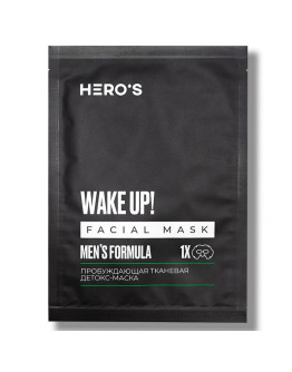 Hero'S Wake Up Facial Mask - Тканевая пробуждающая детокс - маска 20 г
