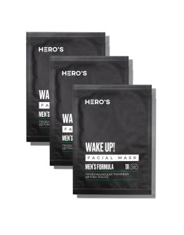 Hero'S Wake Up Facial Mask - Тканевая пробуждающая детокс маска 3 штуки по 20 гр