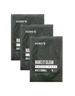 Hero'S Make It Clean Facial Mask - Тканевая маска для проблемной кожи 3 штуки по 20 гр