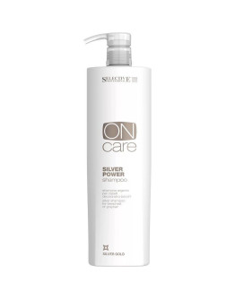 Selective On Care Tech Silver Power Shampoo - Шампунь для обесцвеченных или седых волос 1000 мл