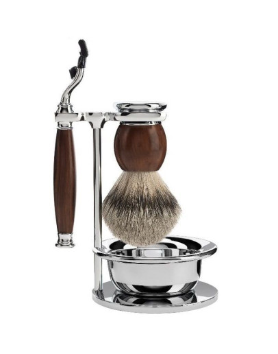 Muehle Sophist - Бритвенный набор Железное дерево Барсучий ворс высшей категории Silvertip Бритва Mach3 Чаша